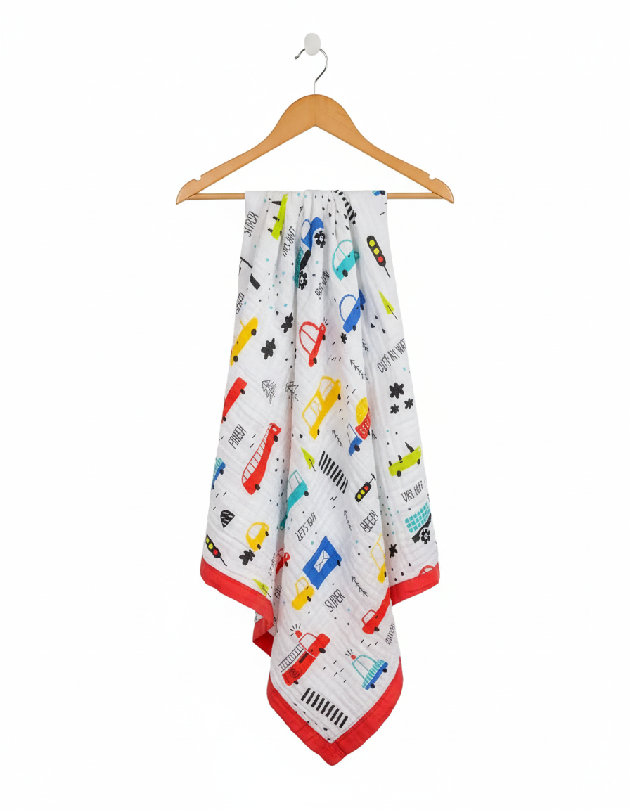 Sky Blue Muslin Swaddle Blanket for Infants and Babies