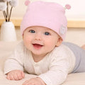 Baby Pink Bunny Ear Cotton Cap for Girls for 0–12 Months