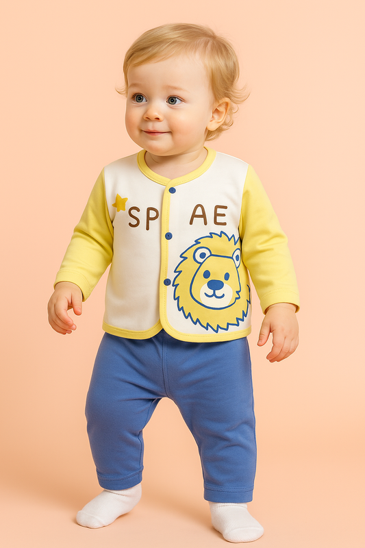 WooAttire Yellow 2-Piece Baby Winter Set 0–3 Months – Front View