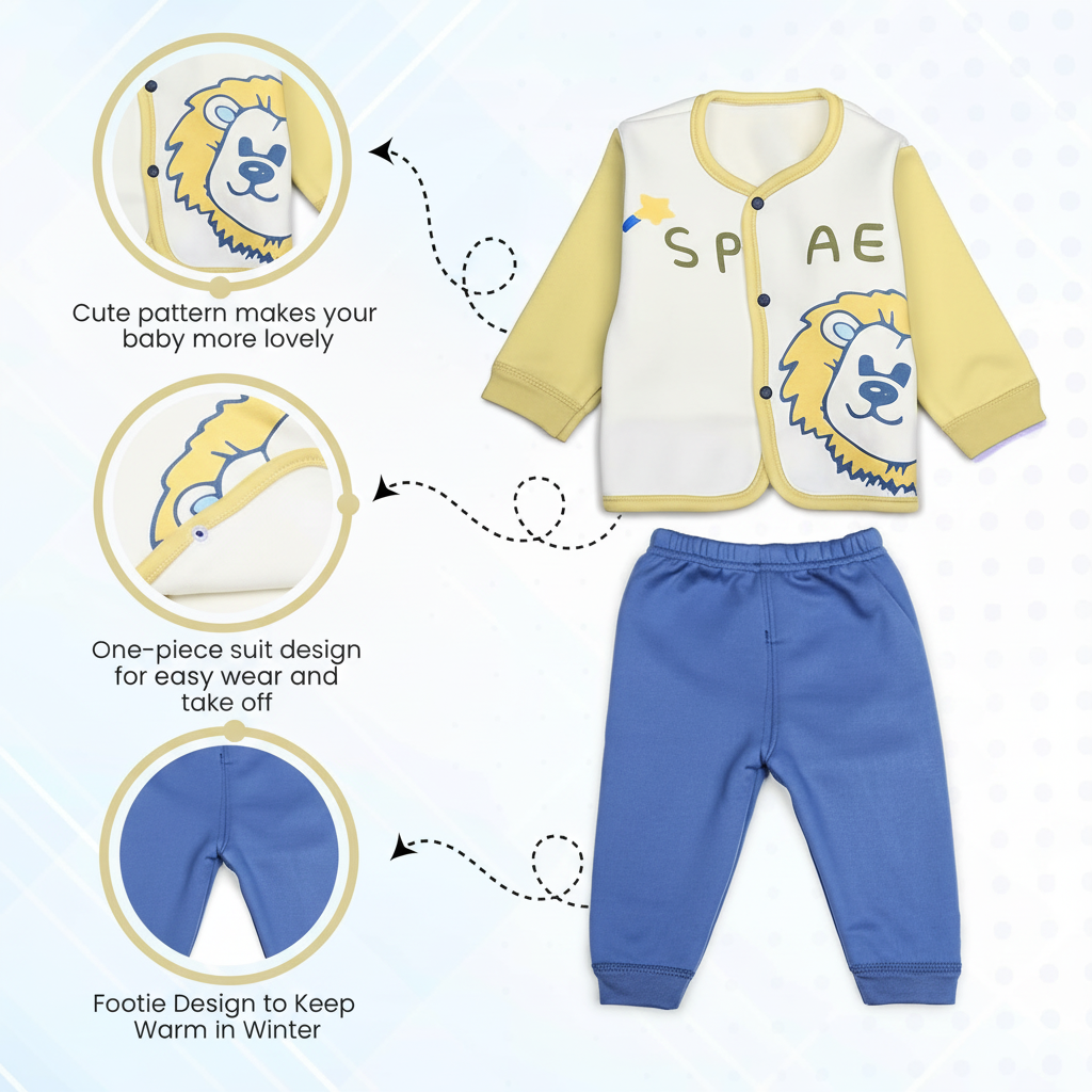 Newborn 0–3 Months Yellow Winter Clothing Set – WooAttire
