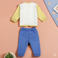 Cozy Fleece Padded Yellow Top for Babies – Cartoon Design