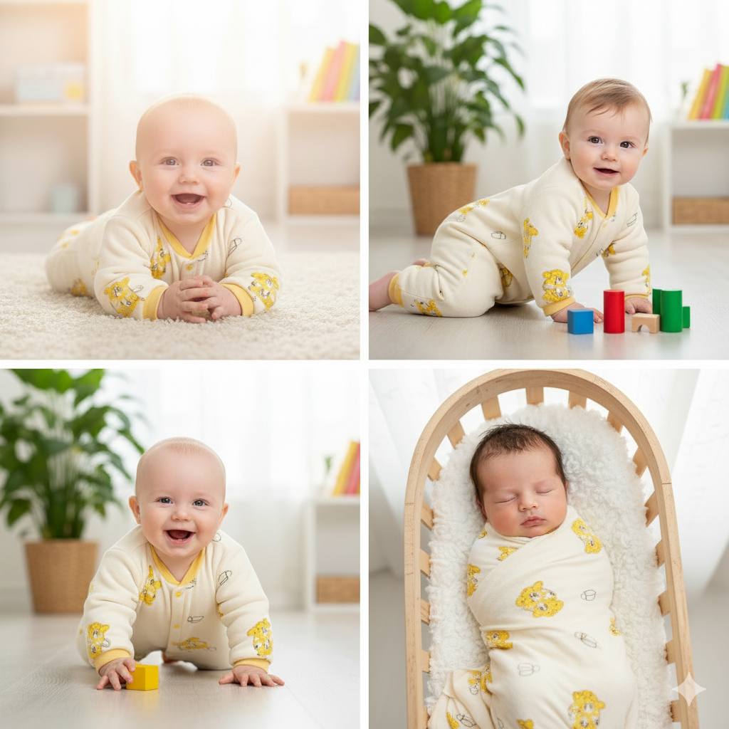 Infant Cotton Bodysuit with Snap Closure – WooAttire Baby Romper 0–3 Months