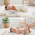 WooAttire Yellow Muslin Baby Blanket with Orange Border