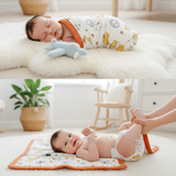 WooAttire Yellow Muslin Baby Blanket with Orange Border