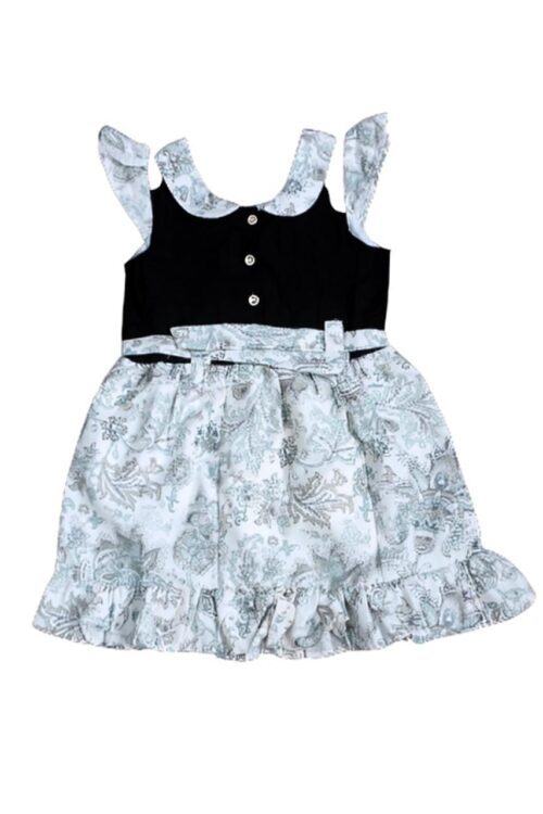 Printed Cotton Casual Girls Designer Frock With Cotton Belt